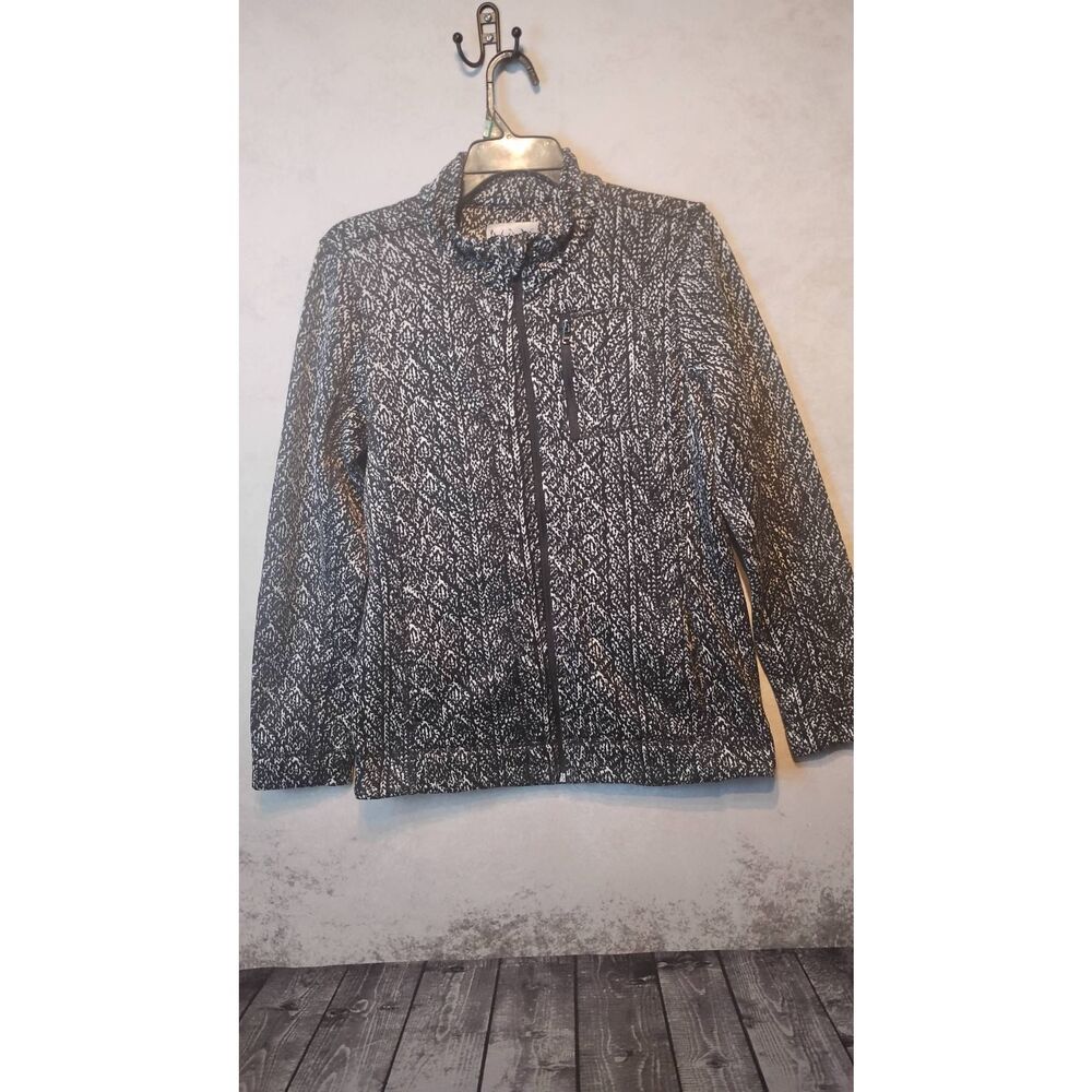 Mark New York full zip jacket. Black and white.